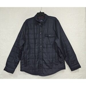 Rainforest Men's XL Navy Blue Brushed Twill Quilted Winter Jacket Snap Closure
